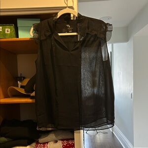 Ann Taylor Black Sheer Blouse